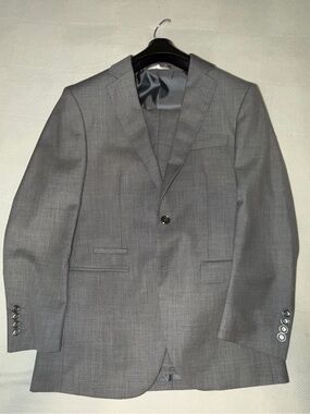 Men's Grey Alberto Cardinali Classic Gray Single-Breasted Suit